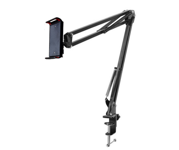 Tablet / Smartphone Holder with Clamp Arm Desk Mount - 360 deg Swivel
