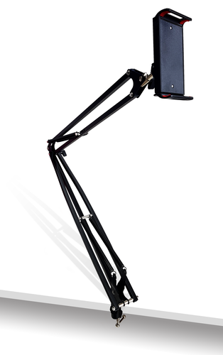 Tablet Holder with Clamp Arm Desk Mount - 360 deg Swivel