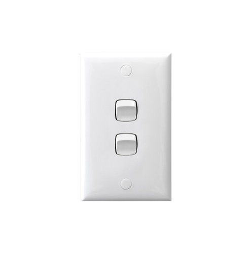 Wall Switch. Double Switch. Vertical White