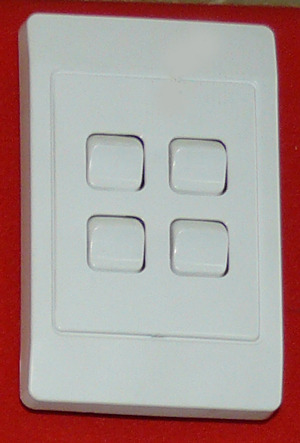 Wall Switch. Quad. Vertical White