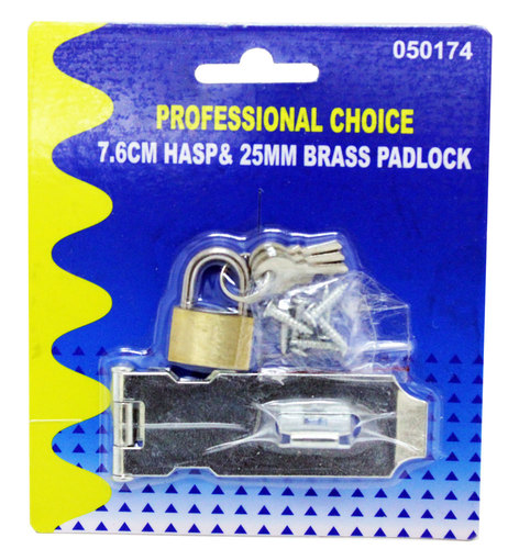3 Inch Hasp with 25mm Padlock