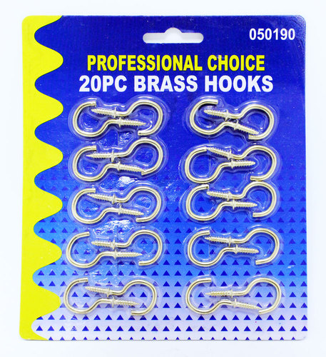 Brass Hooks - Pack of 20 pieces 