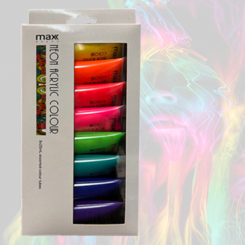 Max Brand Acrylic Paint Set -  Glow Under UV