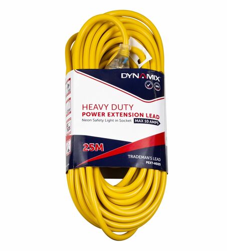 Heavy Duty Power Extension Lead 25M Yellow