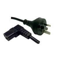 IEC Power Lead - 3 Pin Plug to IEC Plug - Right Angle