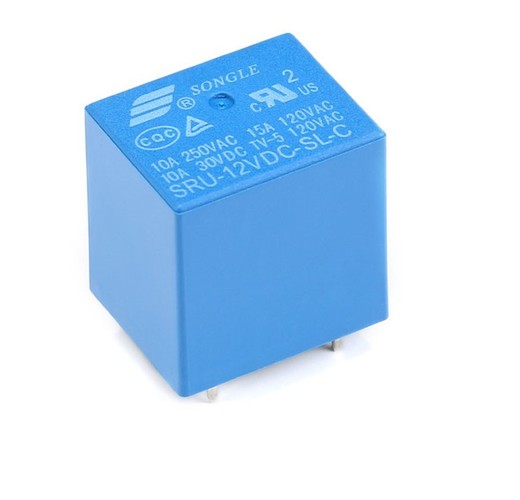 PCB Mount Relay 5V DC Coil, 10A 230v AC Contact  SP/ST N/O N/C