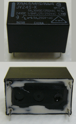 PCB Mount Relay 24V DC Coil, 5A 250V Contact SP/ST N/O