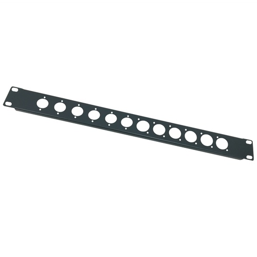 19 Inch Punched Rack Plate - 1U High - 12x Mounting Holes