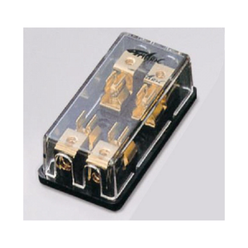 Shark Fuse Holder 3 in 4 Gauge - 2 out 8 Gauge. 2 Fuses