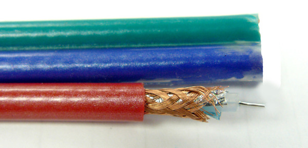 RGB Cable 3 way silver OD 6.0 Coax 75ohm