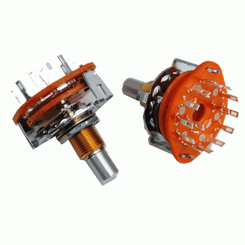 Switch Rotary 2 pole 6 way flat shaft
