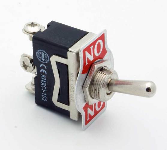 SPST 10-Amp Toggle Switch with ON / ON Position.