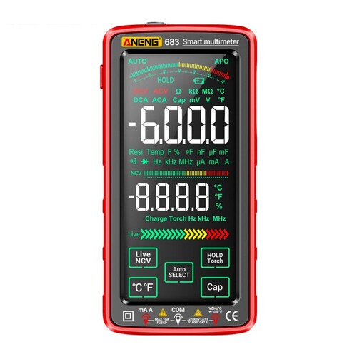 Rechargable Digital Professional Multimeter - Red ANENG 683 