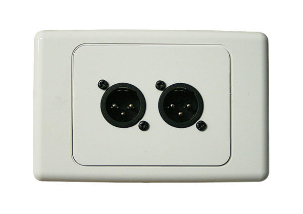 Wall plate with 2 Male 3 pin XLR