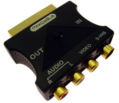 SCART Adaptor to 3 RCA + S-VHS Switchable