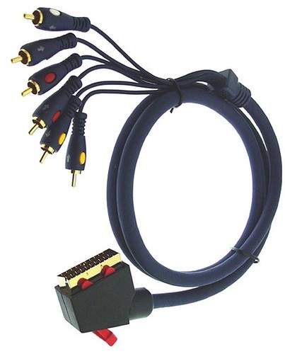 Video AV Lead - Scart to 6 x RCA Phono - Professional
