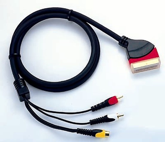Video AV Lead - SCART (out) to S-VHS and 2 x RCA (In) 