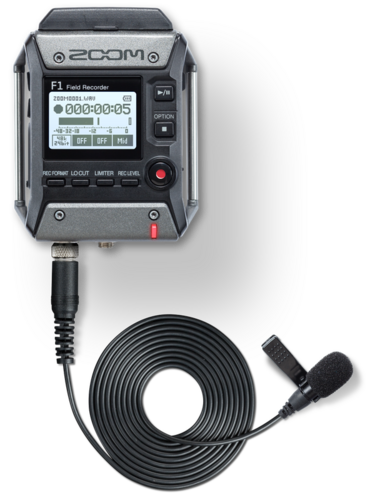 Zoom F1 Recorder with Lavaliere Mic